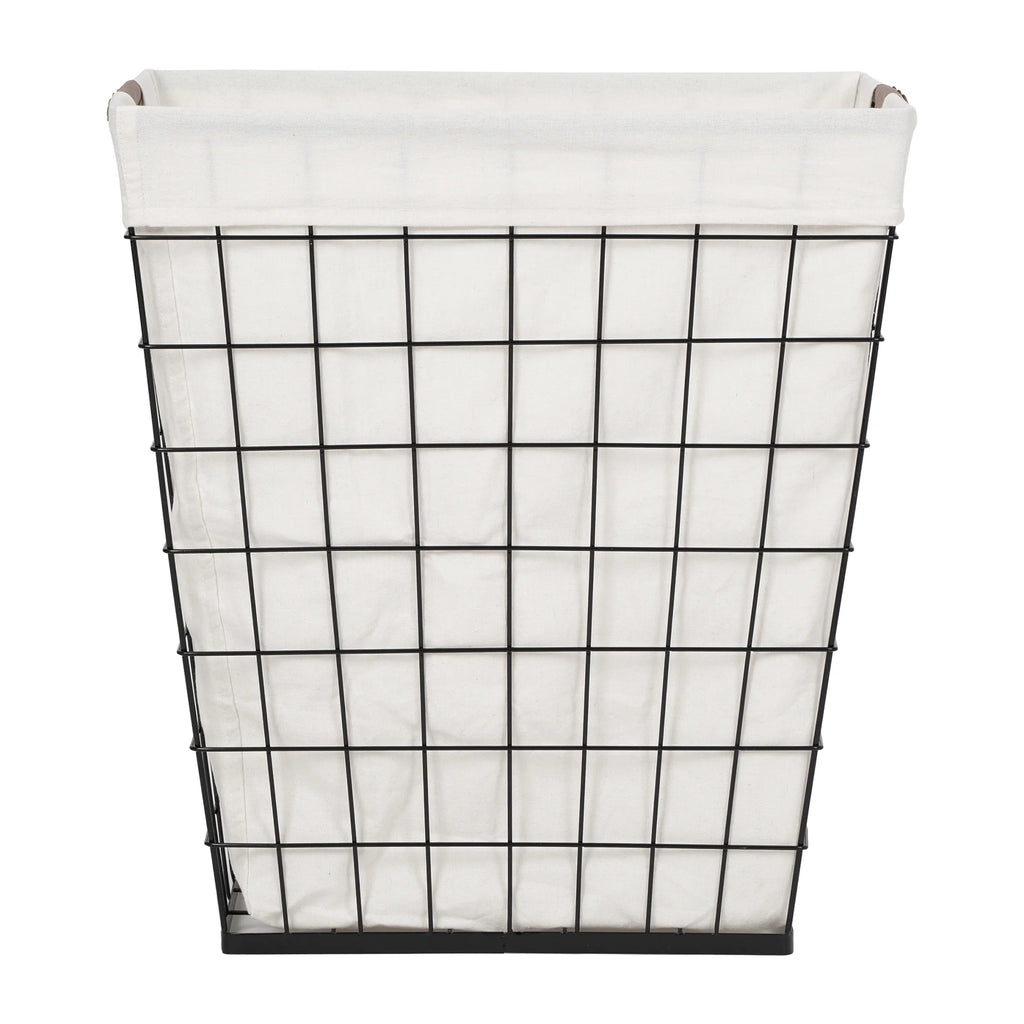 75L Rectangular Steel Wire Laundry Hamper with Removable Liner, Natural, Adult