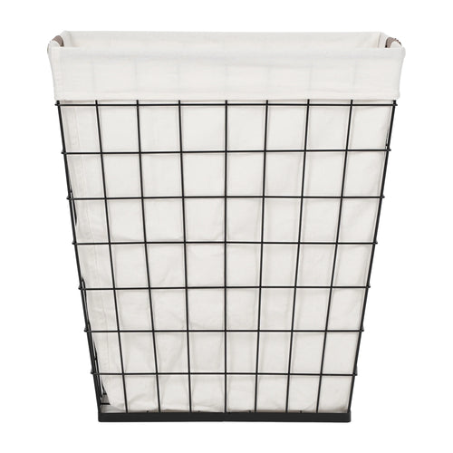 75L Rectangular Steel Wire Laundry Hamper with Removable Liner, Natural, Adult