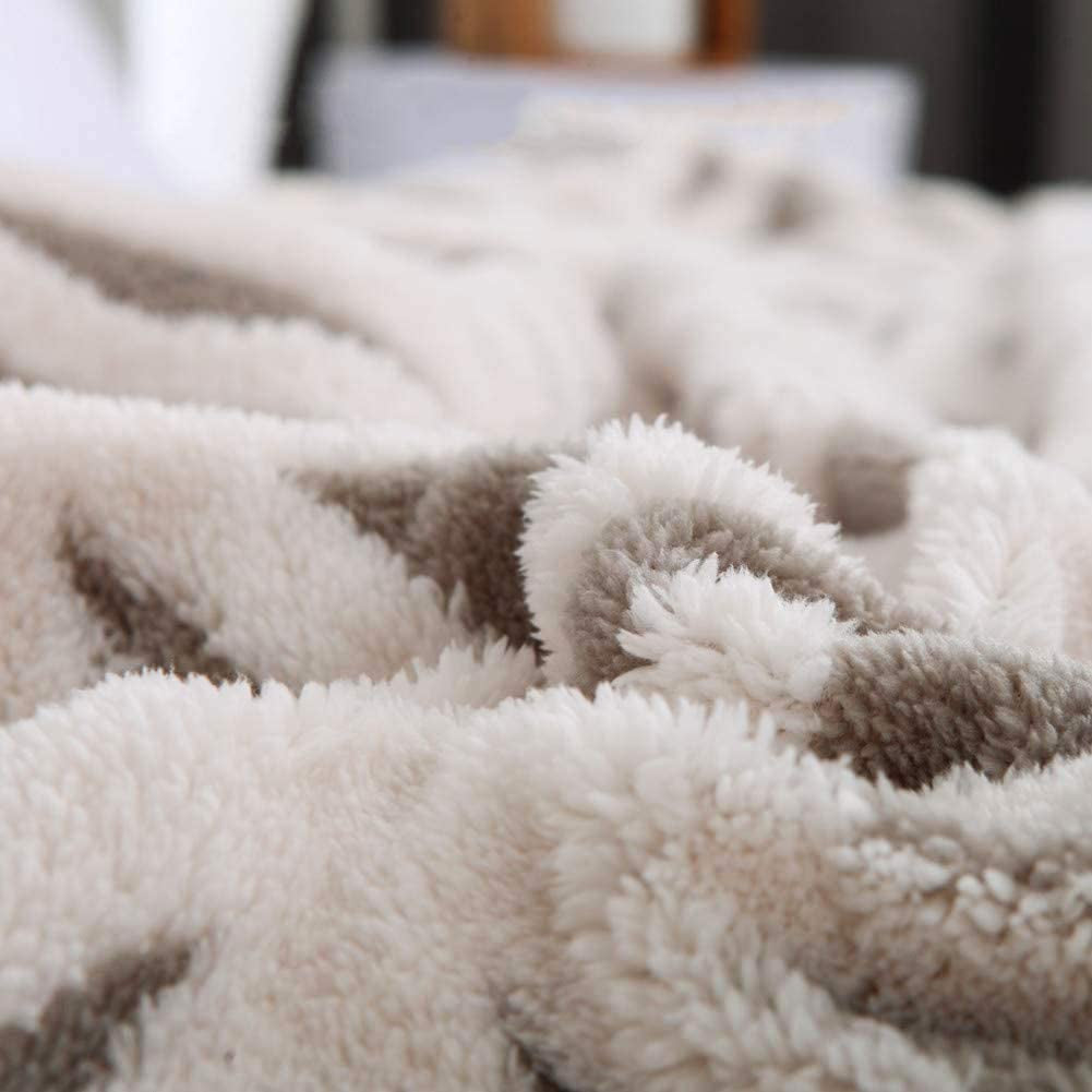 Sherpa Fleece Blanket for Mom Cozy Soft Throw Blanket for Women Men Easter Gifts Dual Sided Couch Sofa Bed Blanket (Grey, 71''X 80'')
