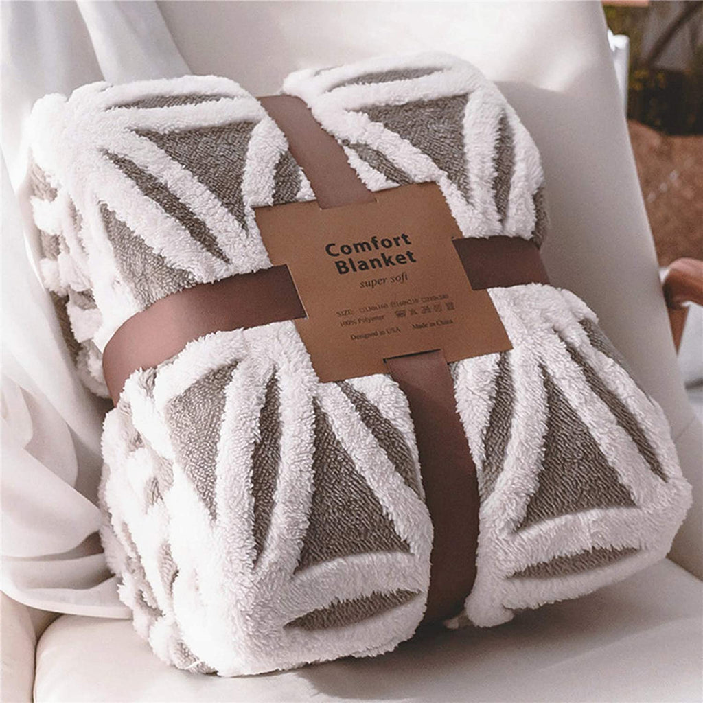 Sherpa Fleece Blanket for Mom Cozy Soft Throw Blanket for Women Men Easter Gifts Dual Sided Couch Sofa Bed Blanket (Grey, 71''X 80'')